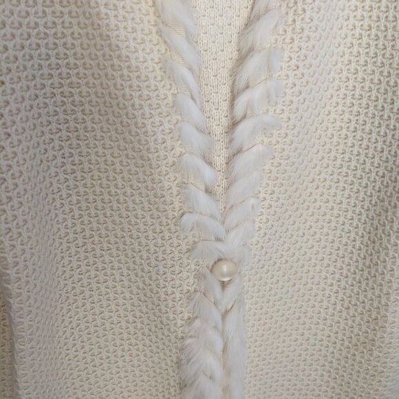 Jones New York Signature Cream Cardigan Sweater One Button Size Petite M Medium - Picture 3 of 11